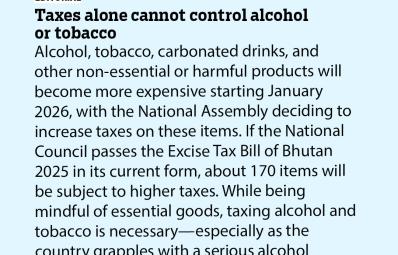 Taxes alone cannot control alcohol or tobacco
