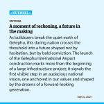 A moment of reckoning, a future in the making