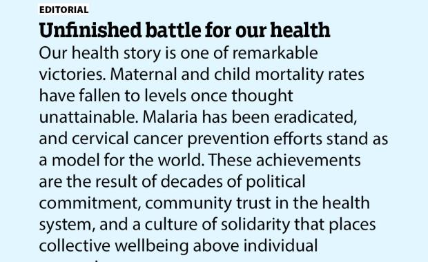 Unfinished battle for our health