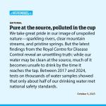 Pure at the source, polluted in the cup