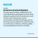 In the face of natural disasters