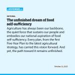 The unfinished dream of food self-sufficiency