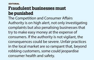 Fraudulent businesses must be punished