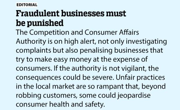 Fraudulent businesses must be punished
