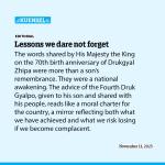 Lessons we dare not forget