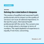 Solving the crisis before it deepens