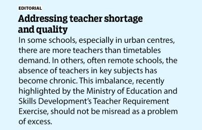 Addressing teacher shortage and quality