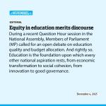 Equity in education merits discourse