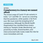 Complacency is a luxury we cannot afford