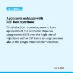 Applicants unhappy with ESP loan rejections
