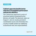 Cabinet approves health sector reforms to strengthen governance and service delivery