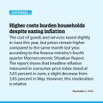 Higher costs burden households despite easing inflation