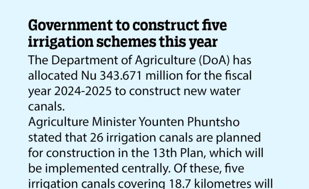 Government to construct five irrigation schemes this year