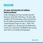 25-year-old wins Nu 20 million lottery jackpot