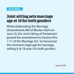 Joint sitting sets marriage age at 18 for both genders