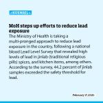 MoH steps up efforts to reduce lead exposure
