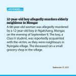 12-year-old boy allegedly murders elderly neighbour in Mongar