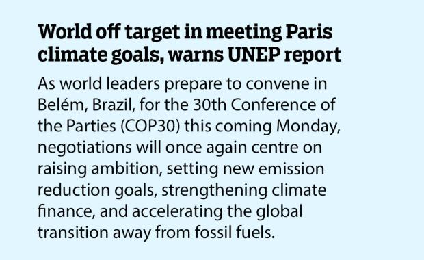 World off target in meeting Paris climate goals, warns UNEP report
