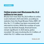 Online scams cost Bhutanese Nu 26.8 million in two years