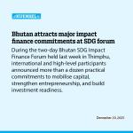 Bhutan attracts major impact finance commitments at SDG forum