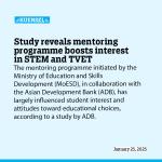 Study reveals mentoring programme boosts interest in STEM and TVET