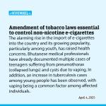 Amendment of tobacco laws essential to control non-nicotine e-cigarettes