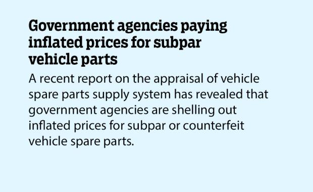 Government agencies paying inflated prices for subpar vehicle parts