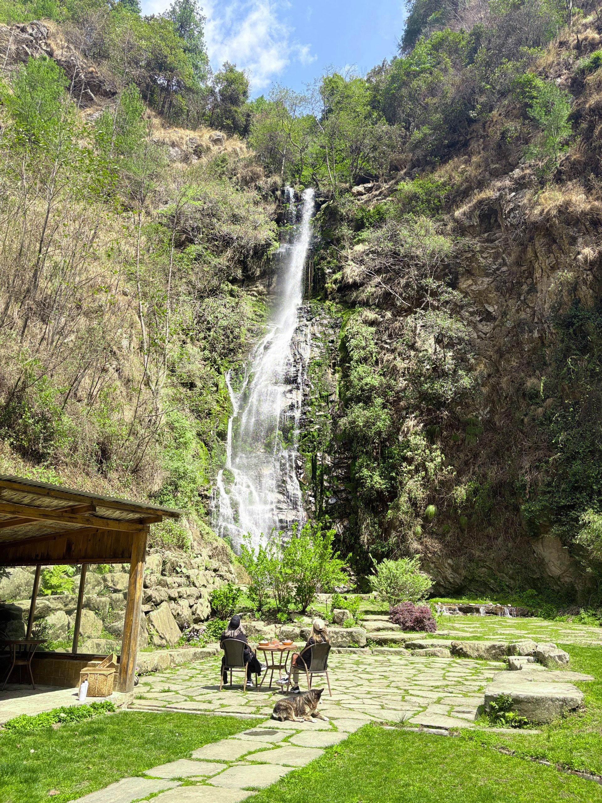 Café by the waterfall