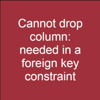 Cannot drop column: needed in a foreign key constraint Cannot drop column: needed in a foreign key constraint