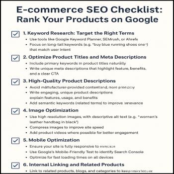 E-commerce SEO Checklist: Rank Your Products on Google