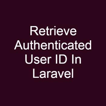 How to retrieve authenticated user id in Laravel?