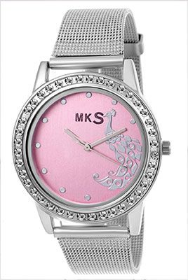 MKS hot peafowl look Pink Dial  Watch - For Girls Watch - For Girls