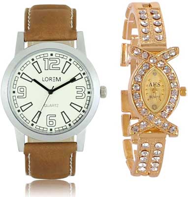 Stylish Couple Combo For Women And Men 00015 With AKS Watch - For Boys & Girls