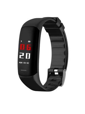 Unisex Black Smart Fit Waterproof Fitness Band