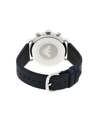 Men Navy Blue & Silver-Toned Analogue Watch
