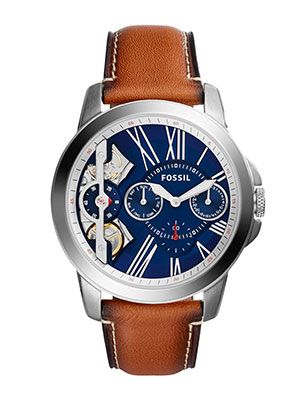 Men Blue Multifunction Skeleton Dial Watch ME1161