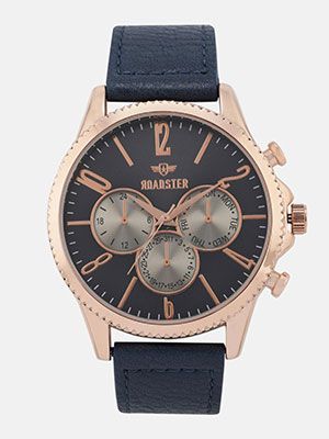 Men Navy Blue Analogue Watch