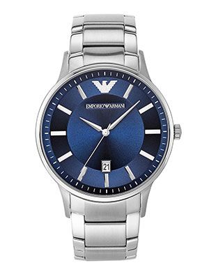Men Blue & Silver-Toned Analogue Watch AR11180