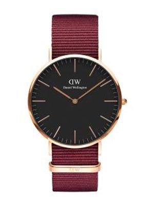 Men Black Classic Roselyn Rose Gold Analogue Watch DW00100269