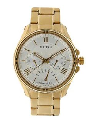 Men Gold-Toned & White Analogue Watch NK1717YM01