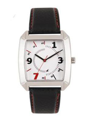 Men White & Black Analogue Watch