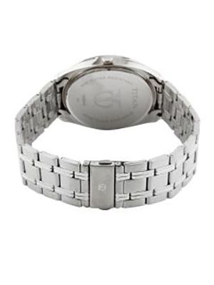 Men Silver-Toned & Grey Dial Watch NE1582KM01
