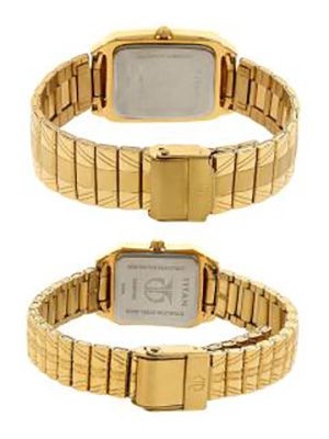 Men Gold-Toned His & Hers Analogue Watch NK15812488YM05