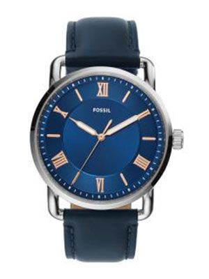 Men Blue Leather Analogue Watch FS5662