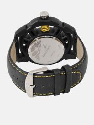 Men Grey Genuine Leather Analogue Watch 38028PL01J