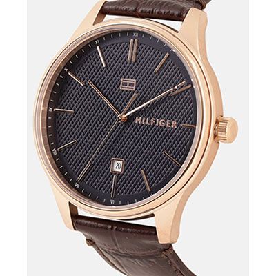 Men Navy Blue Textured Analogue Watch TH1791493W
