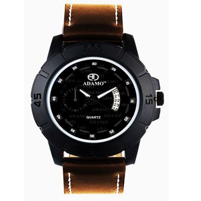 Adamo Brown Synthetic Round  Watch for Men