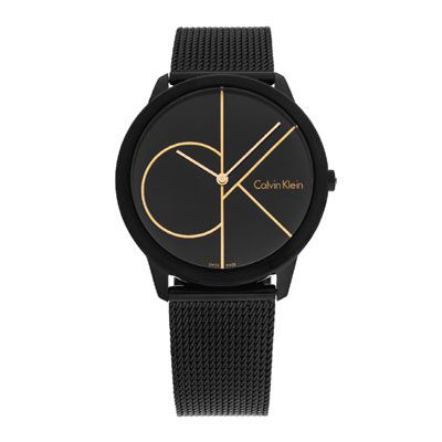 Minimal Men Black Analogue Swiss Made Watch K3M214X1