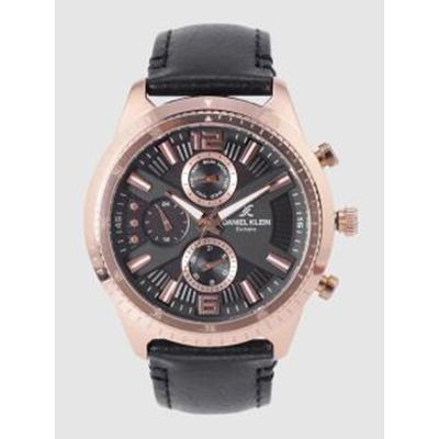ExclusiveMen Black Analogue Watch DK12171-2