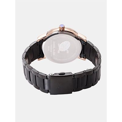 Men Gunmetal-Toned Iridescent Effect Analogue Watch DK12113-5
